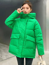 New Winter Women Mid-Long Parkas Jackets Casual Thick