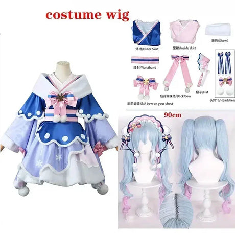 Snow Miku Cosplay Costume Wigs Lolita Cute Dress