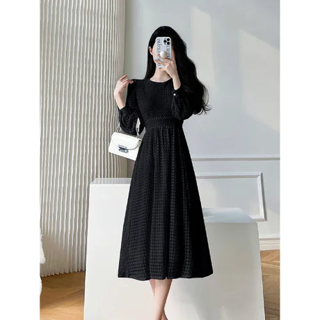 Spring Women Elegant Lace Midi White Dress Long