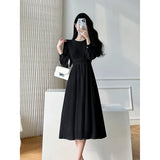 Spring Women Elegant Lace Midi White Dress Long