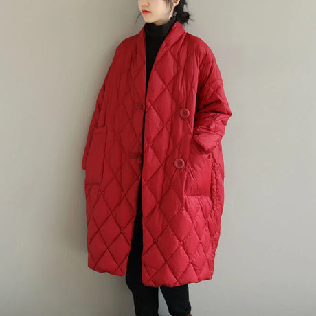 Winter Arrivals Women Cotton Coats Diamond Lattice Block