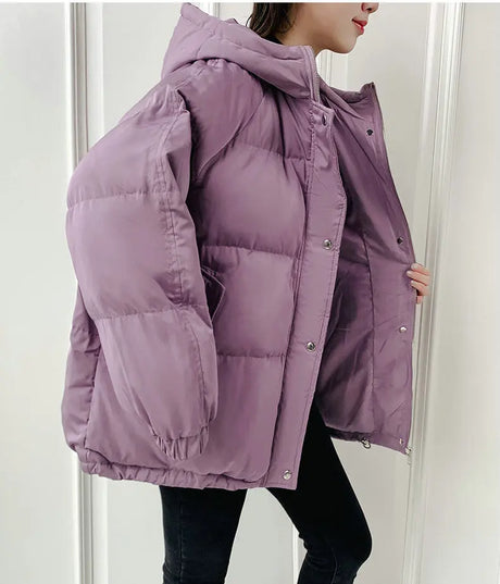 Women Short Jacket Winter Thick Hooded Cotton Padded