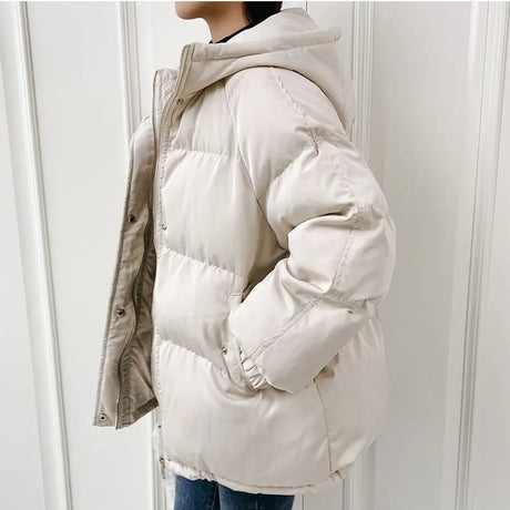 Women Short Jacket Winter Thick Hooded Cotton Padded