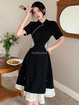 Chinese Improved Hanfu Cheongsam Dress Women A Line