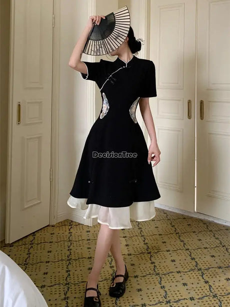 Chinese Improved Hanfu Cheongsam Dress Women A Line