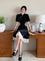 Chinese Improved Hanfu Cheongsam Dress Women A Line