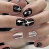 Gradient False Nails Cute Star Printed Design Fake