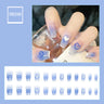 Gradient False Nails Cute Star Printed Design Fake