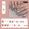 Gradient False Nails Cute Star Printed Design Fake