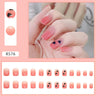 Gradient False Nails Cute Star Printed Design Fake