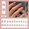 Gradient False Nails Cute Star Printed Design Fake