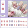 Gradient False Nails Cute Star Printed Design Fake