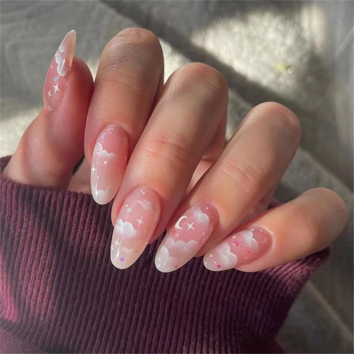 Box Fake French Yk Nails Press On Long