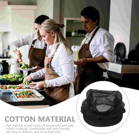 Pieces Mesh Chef Hat Man Cap Uniform Cotton