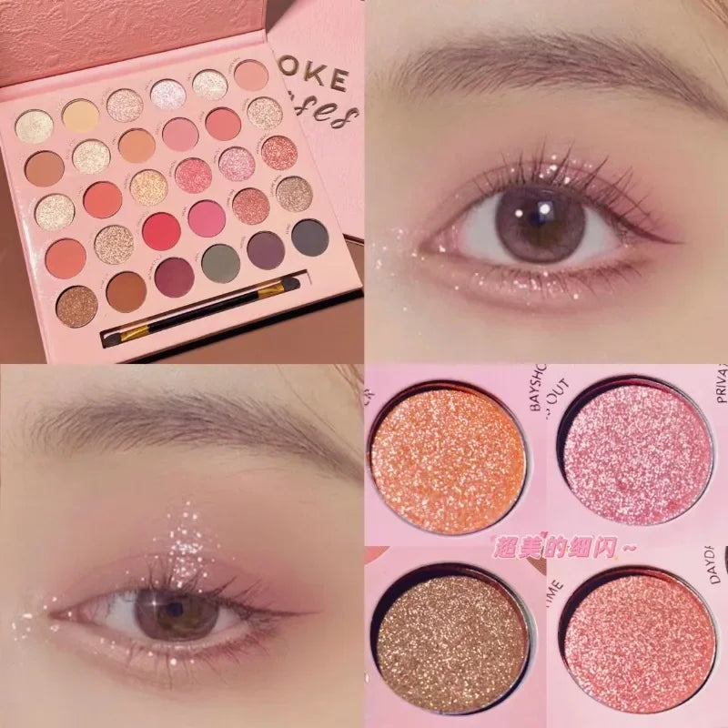 Color Matte Eyeshadow Palette Glitter Shimmer Eye