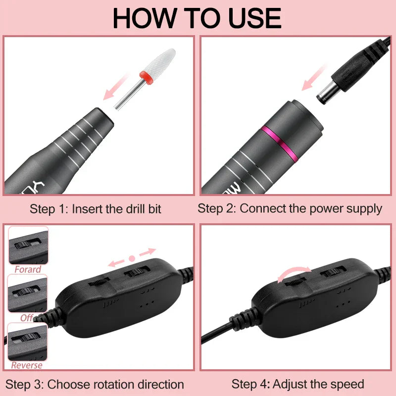 Electric Nail Drill Machine For Manicure Milling