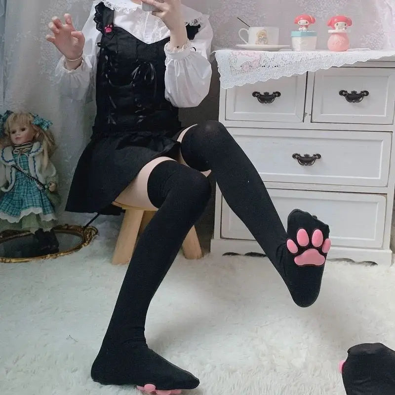 D Cat Claw Long Socks Girls Stockings Sexy