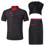 3Pcs/Set Unisex Hotel Kitchen Chef Uniform Jacket Hat