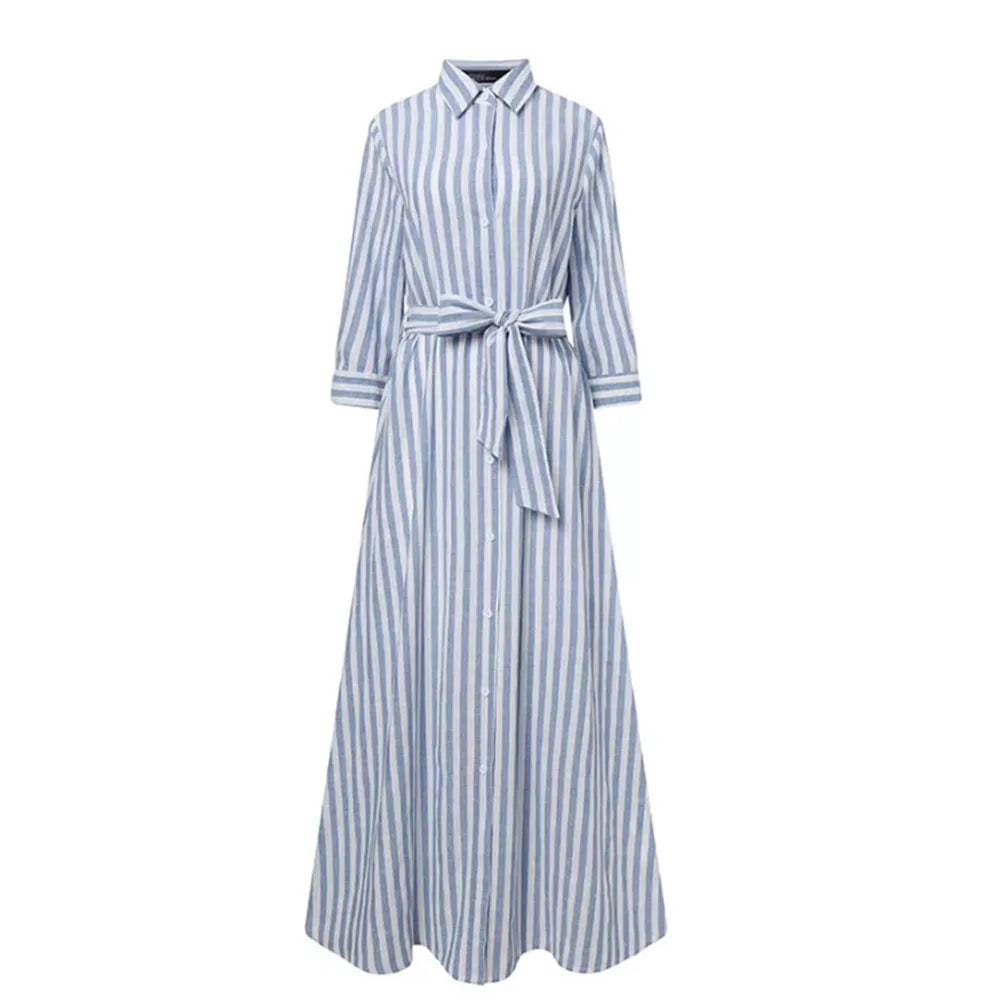 Cotton Linen Shirt Dress Women