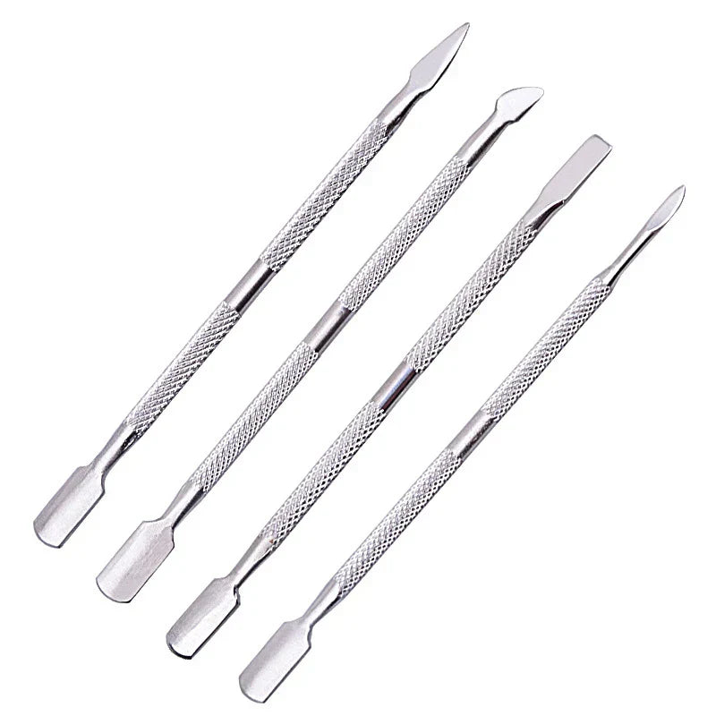 Set Steel Double-Ended Cuticle Pusher Dead Skin Remover