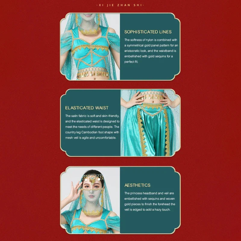 4Pcs Belly Dance Costumes Set For Women Noble