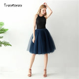 Layers Black Pleated Skirt Sexy Midi Tulle Skirt