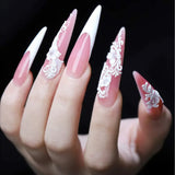 Acrylic Medium Long Stiletto Nail Tips Easy Coffin