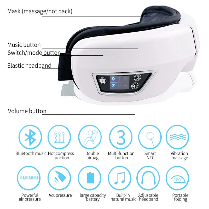 Smart Eye Massager Vibration Hot Airbag Compress