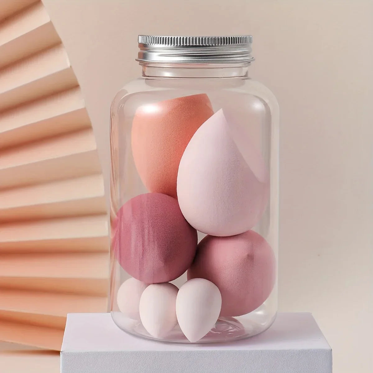 Makeup Sponge With Storage Box Foundation Powder