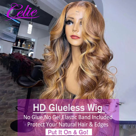 Celie Glueless Highlight Wig Human Hair Body Wave