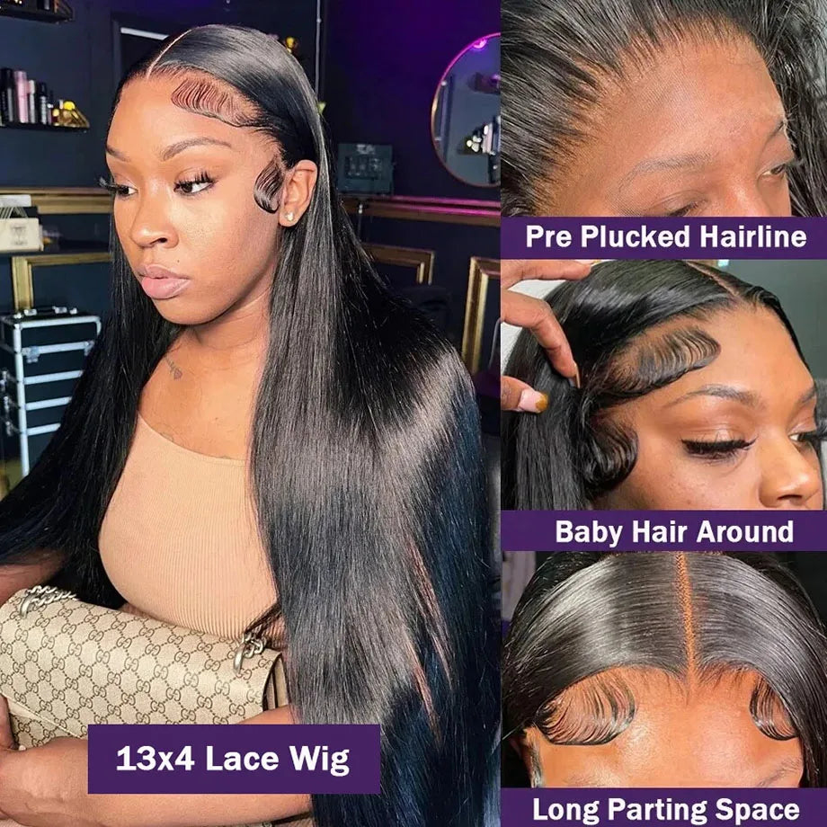 Straight Lace Front Wigs Human Hair 13X4 Lace
