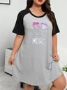 Fashion Loungewear Dress, Women' Plus Cartoon Cat Print