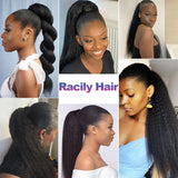 Racily Hair Kinky Sraight Ponytail Human Hair Afro