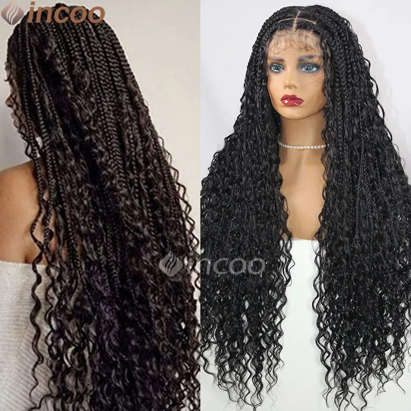 Boho Box Braided Wigs Double Lace Front Goddess