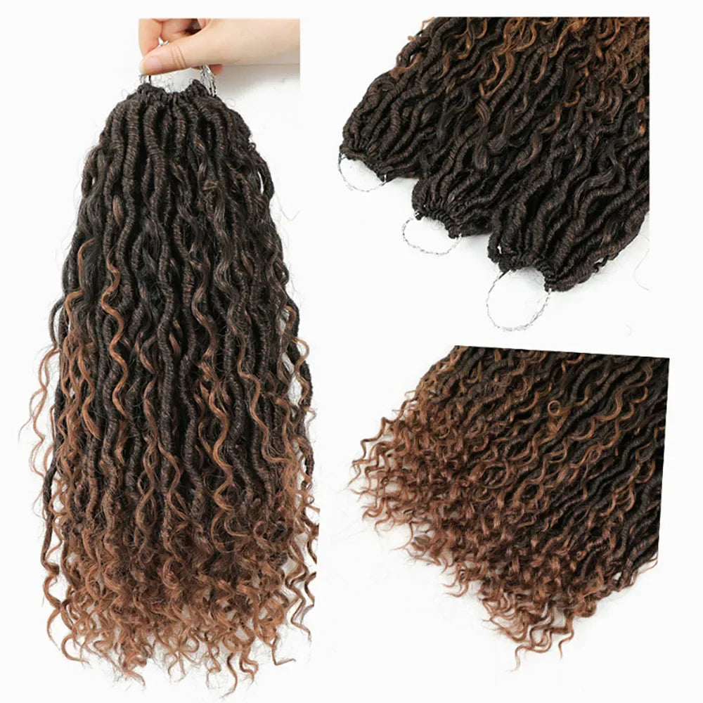 Goddess Locs Crochet Hair Curly Ends Synthetic Faux