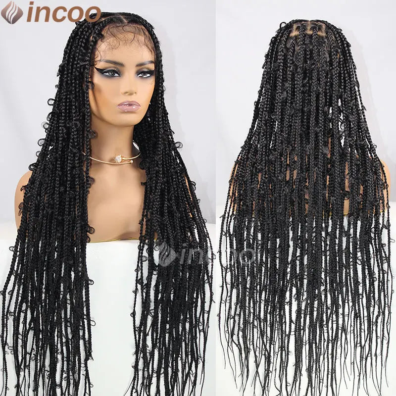 Inches Synthetic Lace Braided Wigs Butterfly Braids Lace