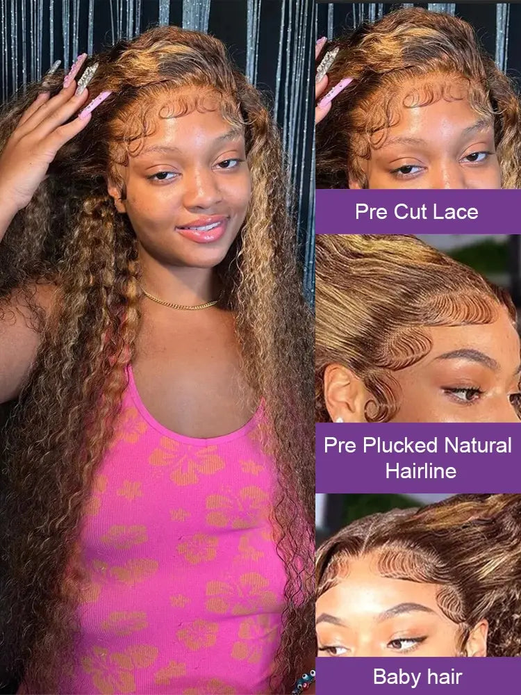 Highlight Ombre Deep Wave X Glueless Wig Human