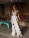 Boho Wedding Dress Sexy Slit Beach Wedding Dress