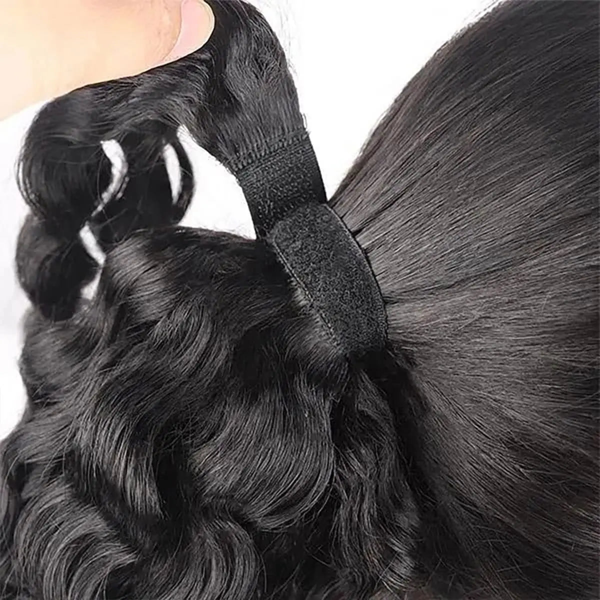 Water Wave Ponytail Human Hair Wrap Around Ponytail