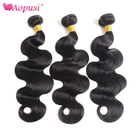 Aopusi Body Wave Bundles Human Hair Brazilian Human