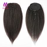 Megeen Afro Kinky Straight Ponytail Human Hair Italian