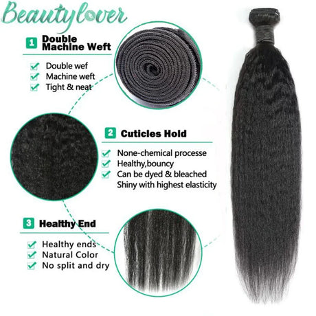 Kinky Straight Human Hair Bundles Remy Yaki Straight