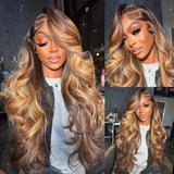 Hd Lace Frontal Wig Honey Blonde Body