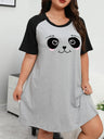 Fashion Loungewear Dress, Women' Plus Cartoon Cat Print