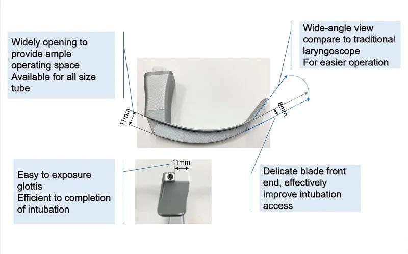 Accessories For Video Laryngoscope Stainless Steel Blades, Guide