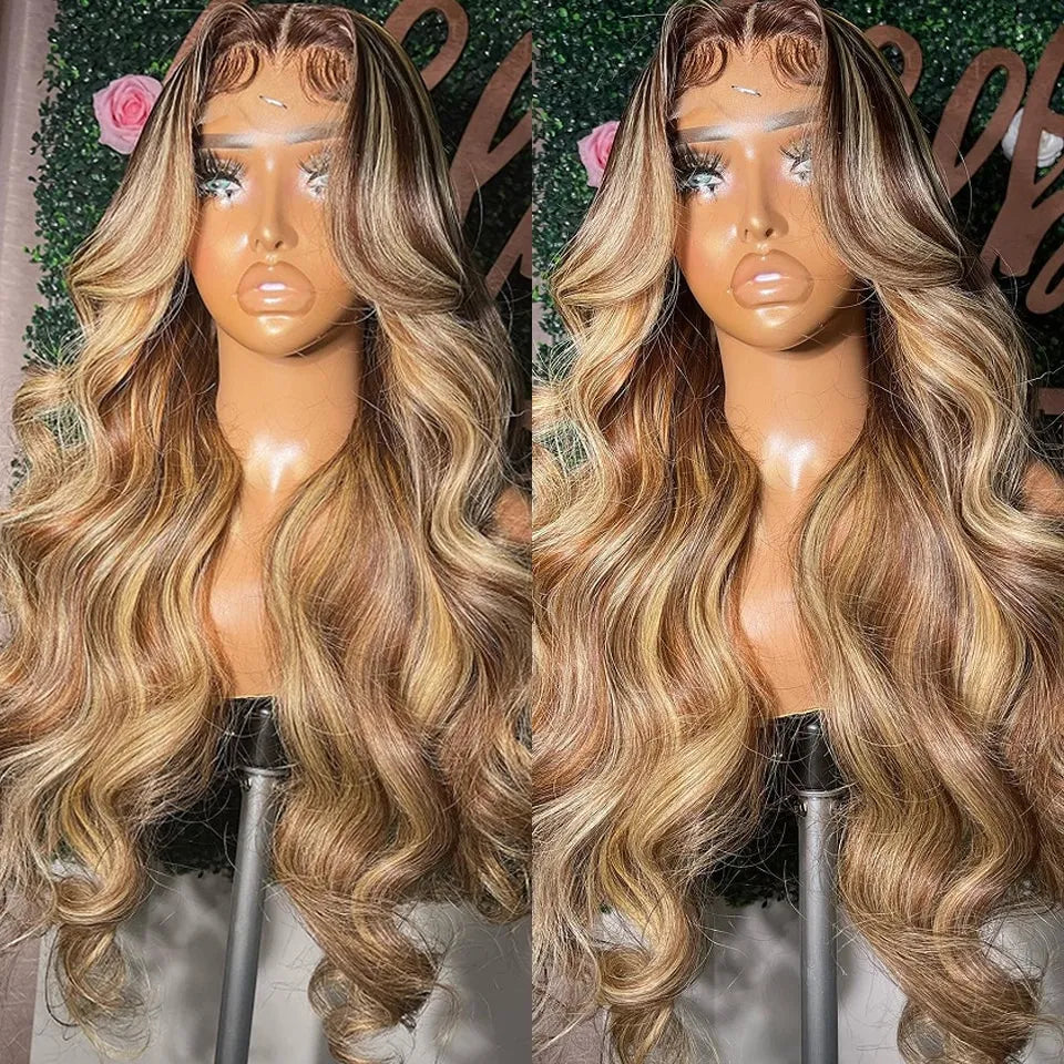 Hd Lace Frontal Wig Honey Blonde Body