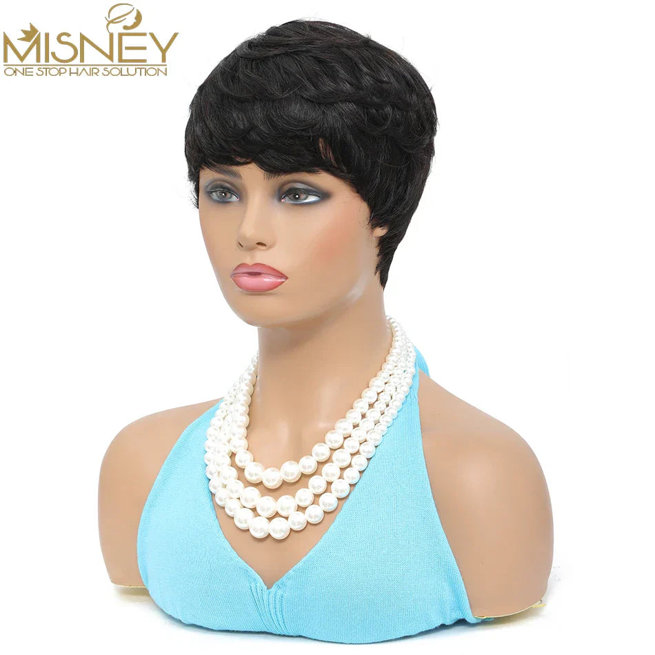 Short Bob Straight Human Hair Wigs Natural Color