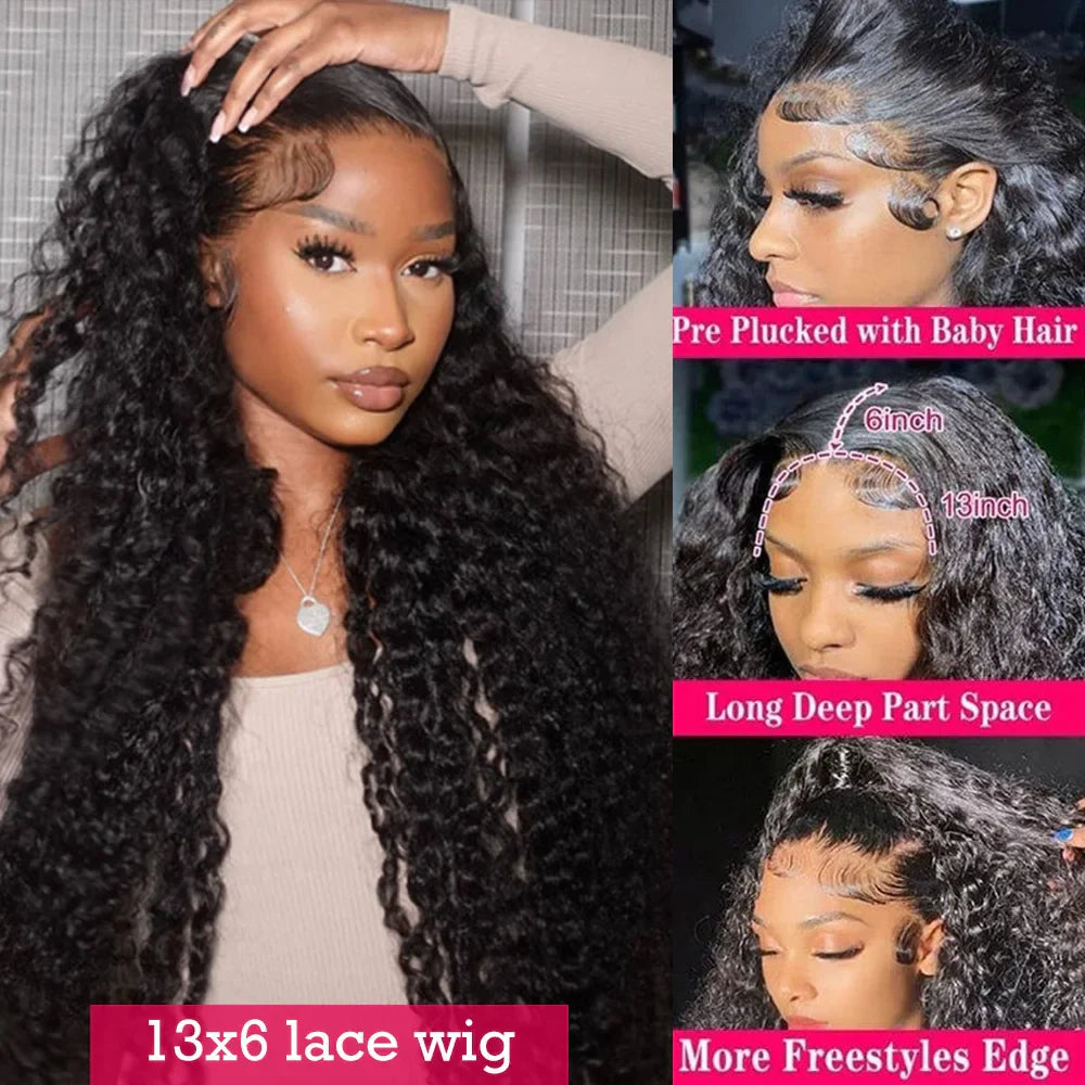 Deep Wave Glueless Wig Human Hair Ready To