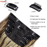 Set Synthetic Hair Clip In Long Wavy Thick