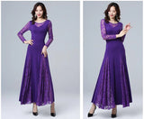 Adult Long Sleeve Lace Stitching Modern Dance Dress